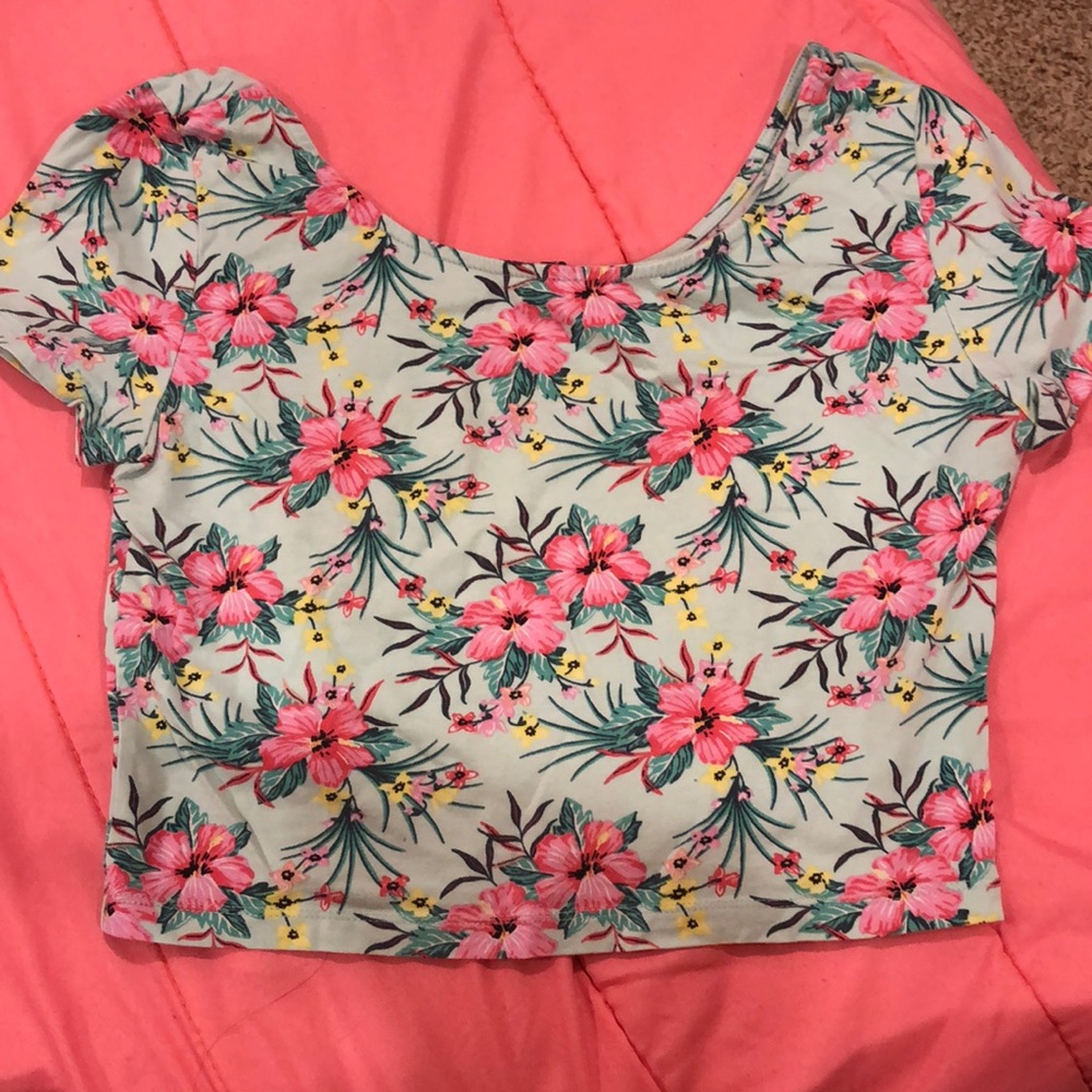 H&M Floral Crop Top & Skirt Set